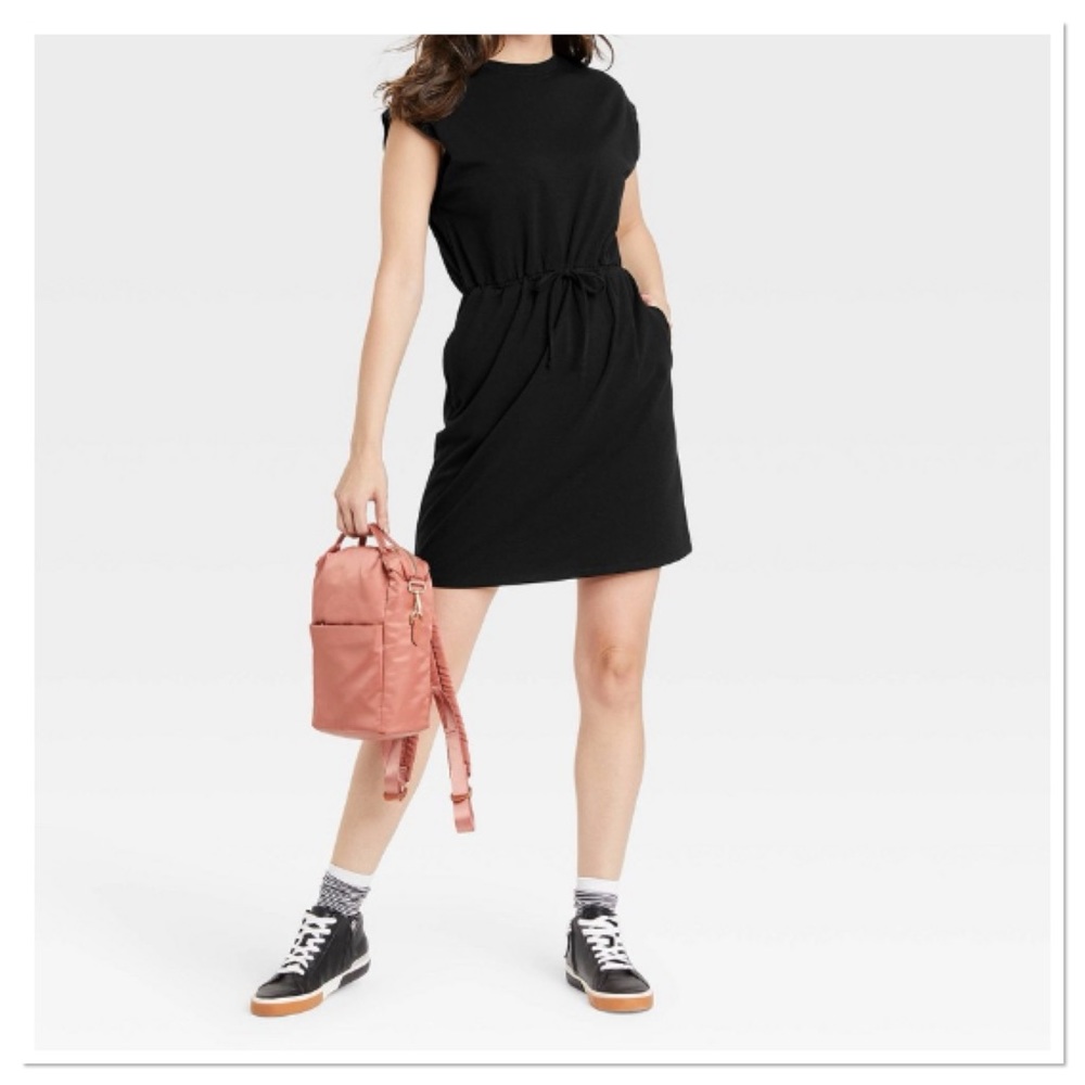 a new day Women’s Plus Size Short Sleeve Extended Shoulder A-Line Dress